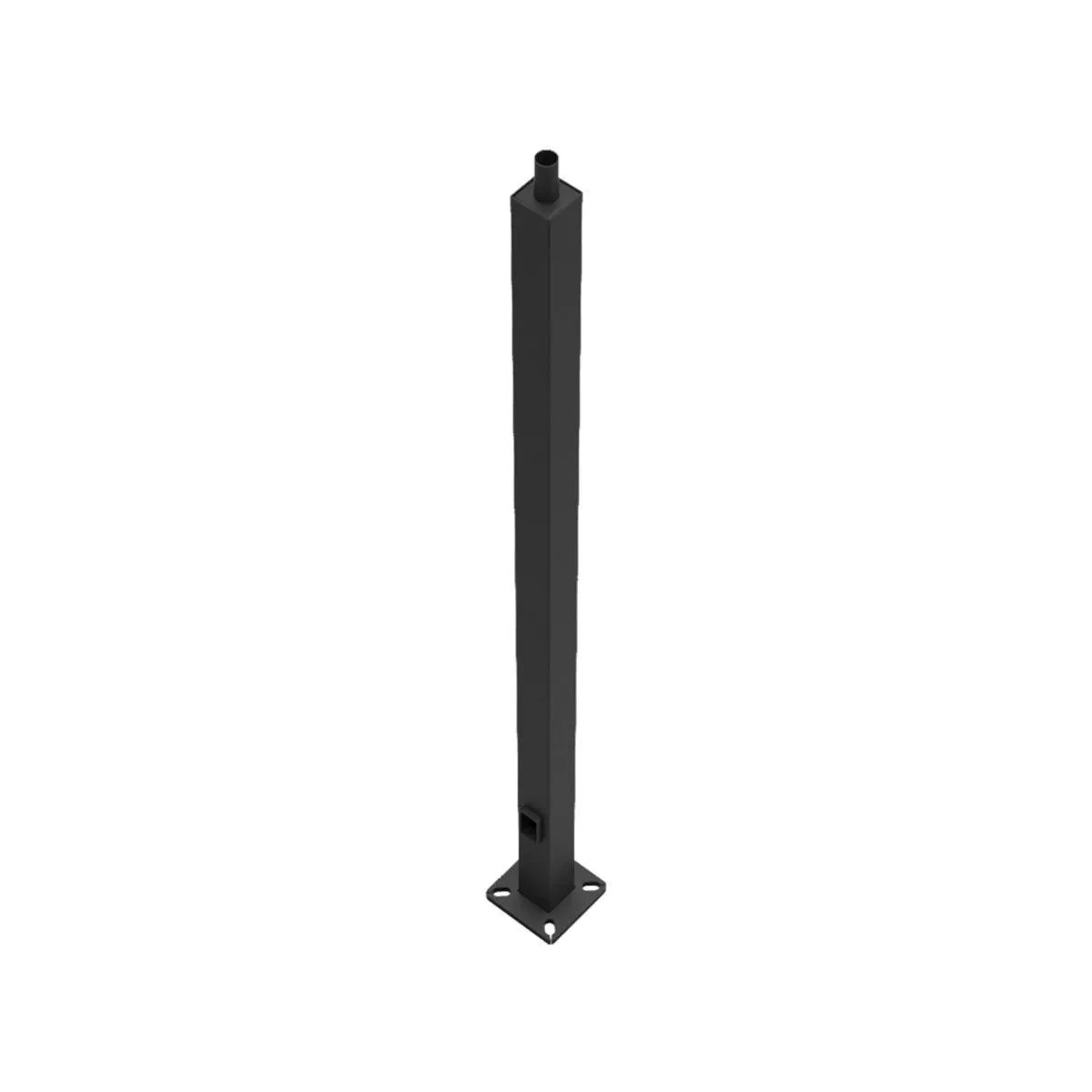 15 ft Light Pole With Base, 4 in Square Shaft, 11 Gauge Thickness, Welded Tenon, Bronze Finish