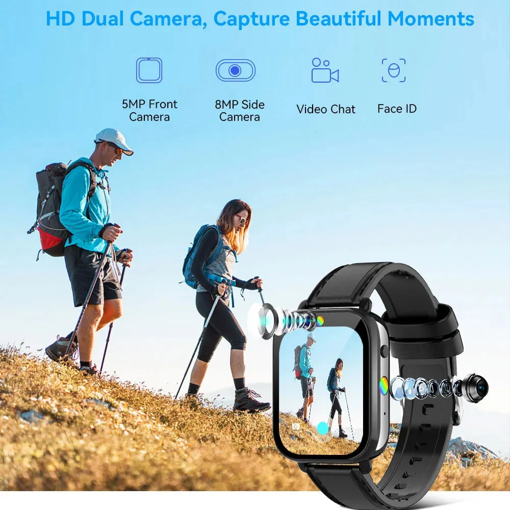 1.75 Inch 4G Call GPS Dual Camera Heartrate Monitor Waterproof Sports Smartwatch