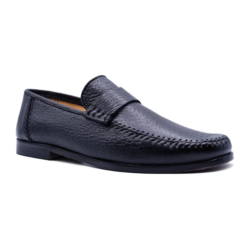 19-025-BLK PARMA Peccary Loafer, Black Size 9