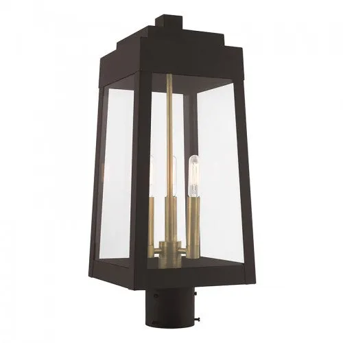 3 Lt Bronze Post Top Lantern