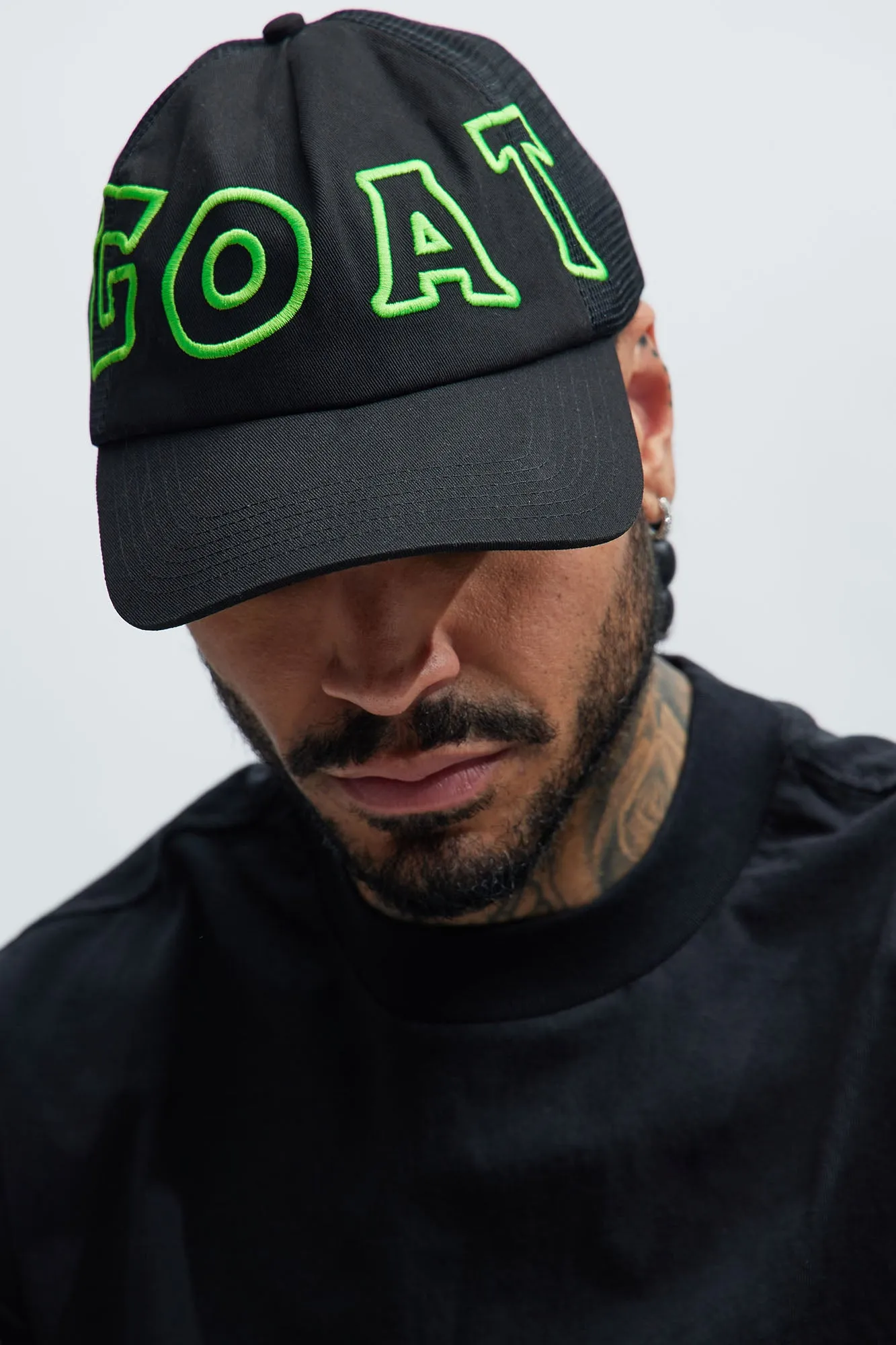 3D GOAT Snapback Hat - Black/Green