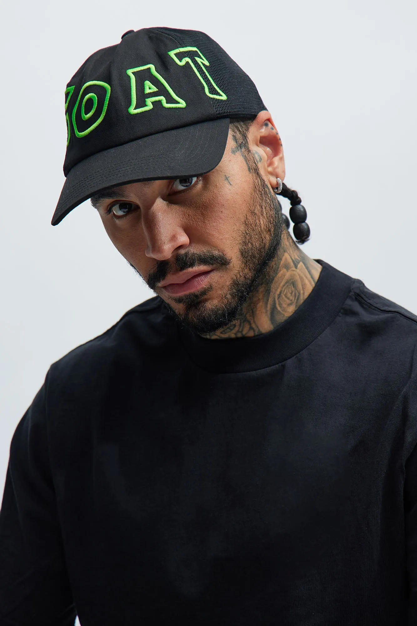 3D GOAT Snapback Hat - Black/Green