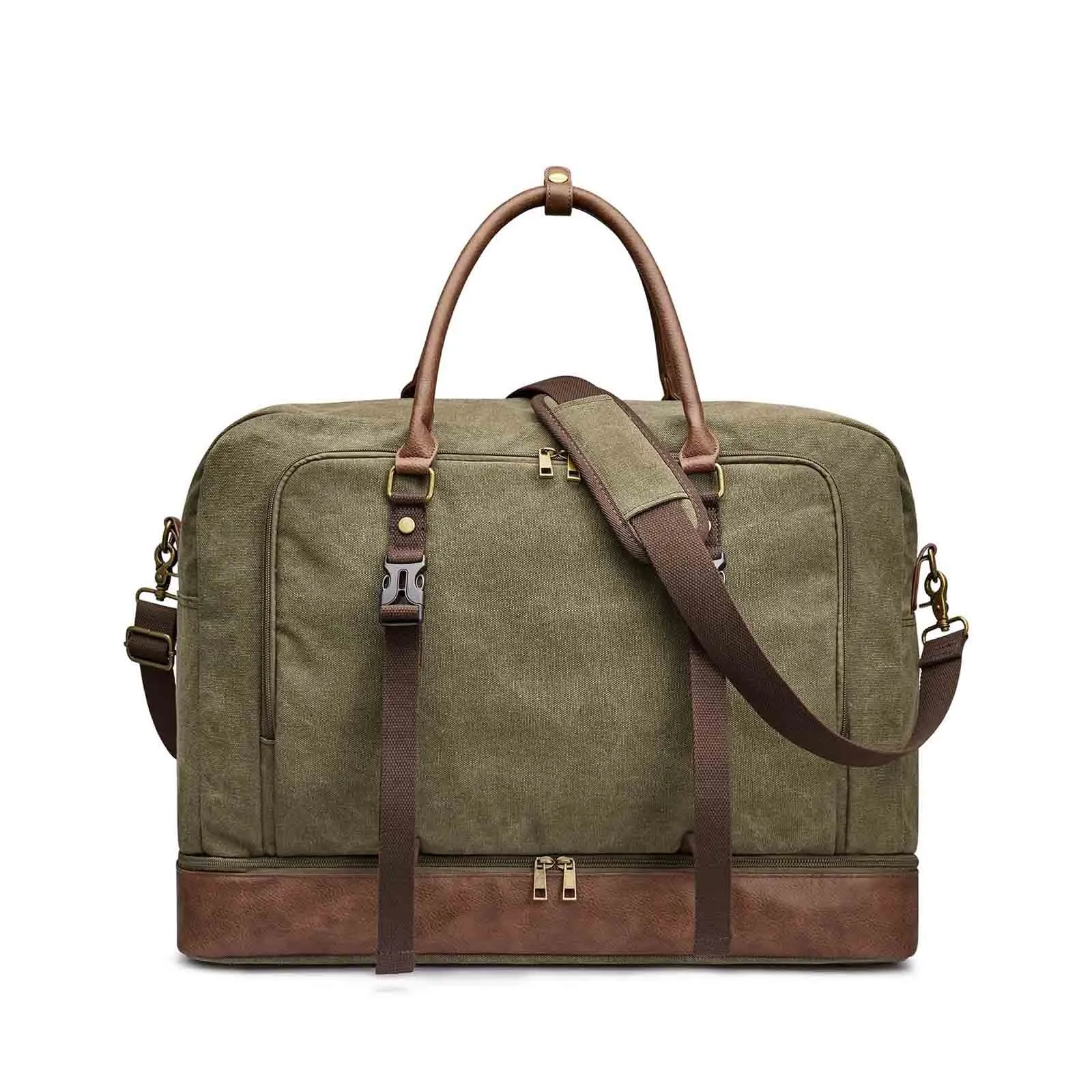 50L Canvas Duffel Bag With Shoe & Laptop Compartment