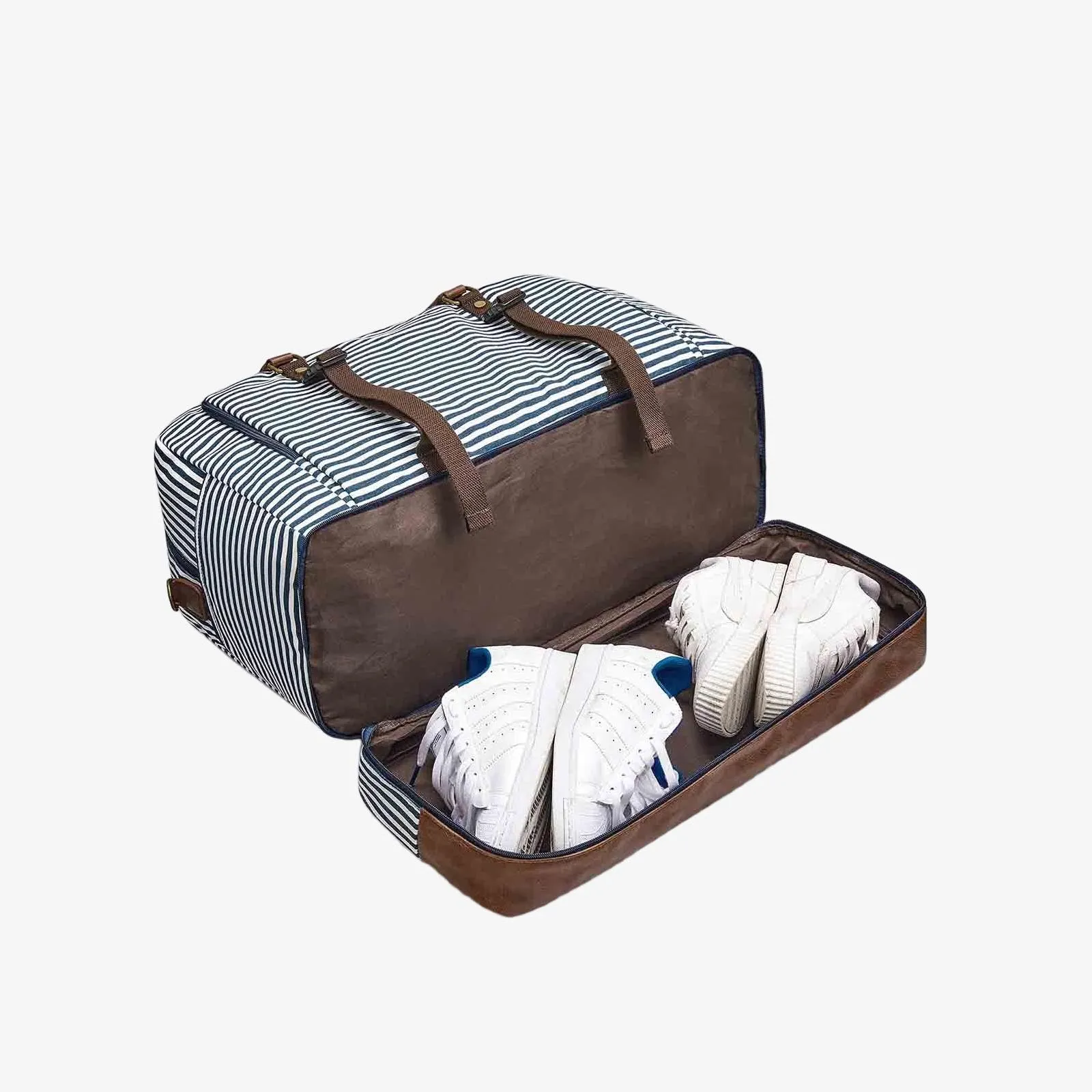 50L Canvas Duffel Bag With Shoe & Laptop Compartment