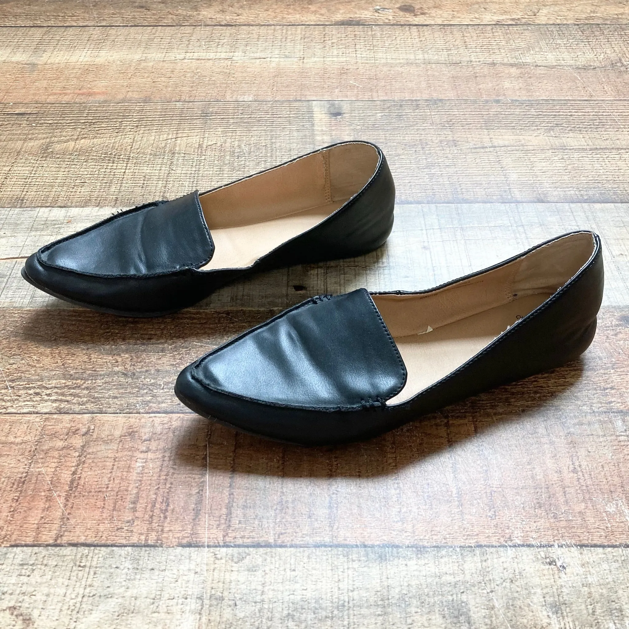 A New Day Black Faux Leather Mules- Size 7 (see notes)