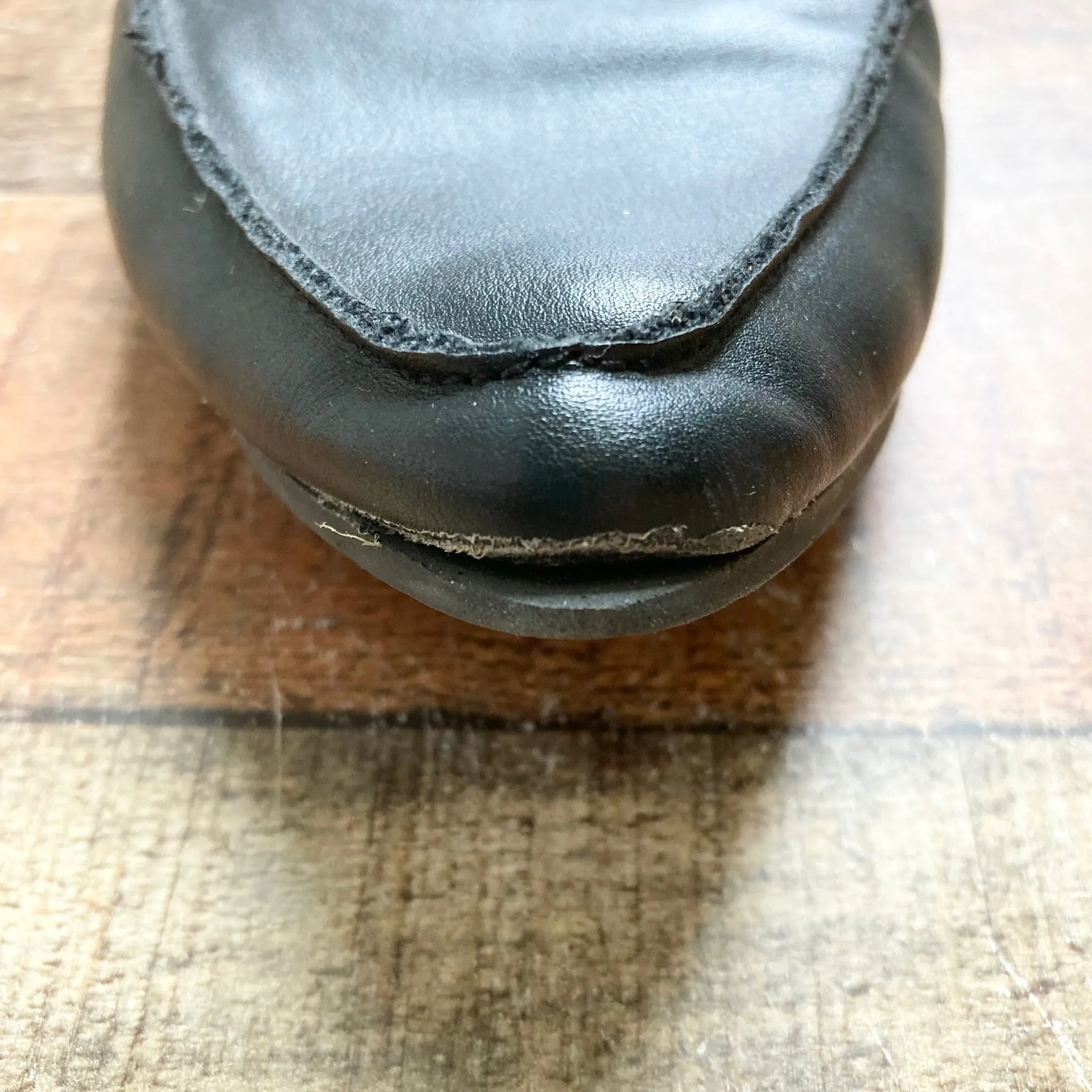 A New Day Black Faux Leather Mules- Size 7 (see notes)