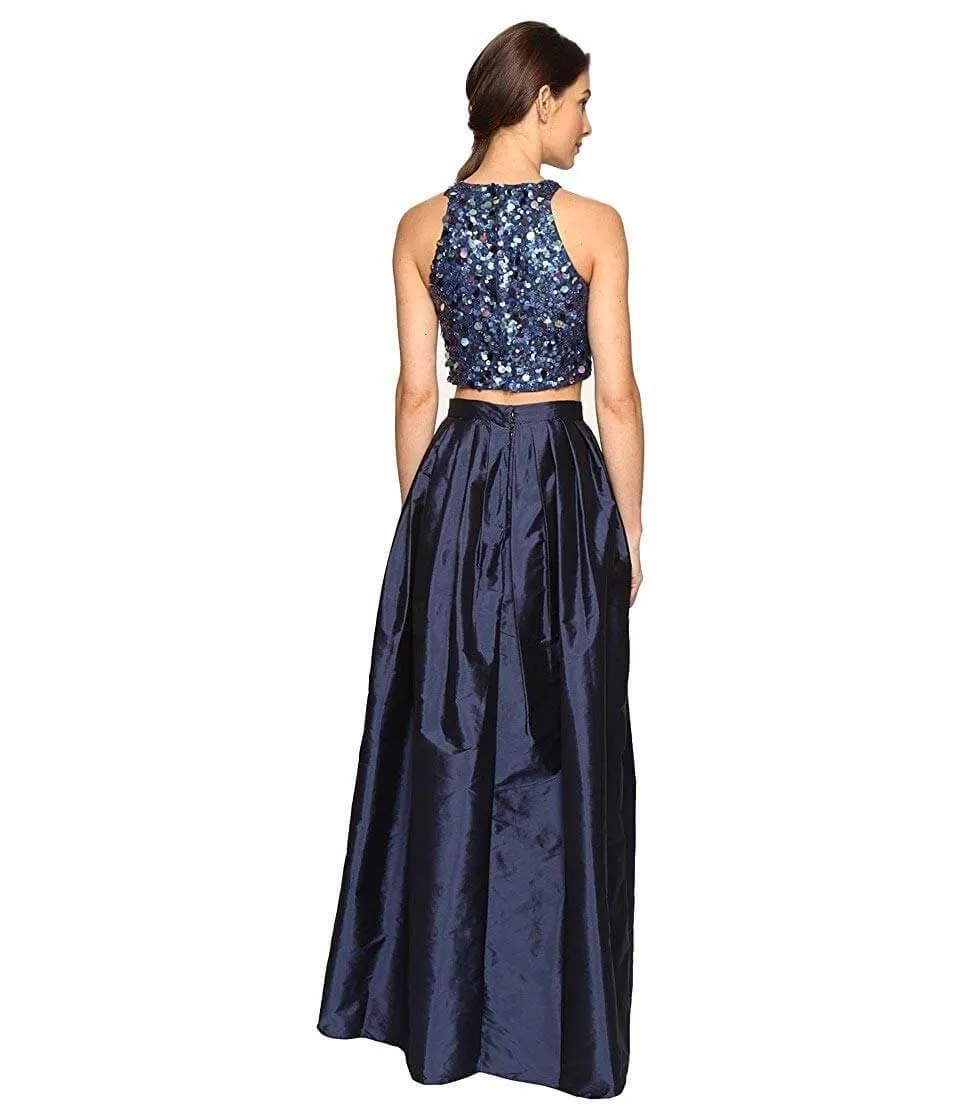 Adrianna Papell AP091922200 Two Piece Halter Prom Long Formal Dress