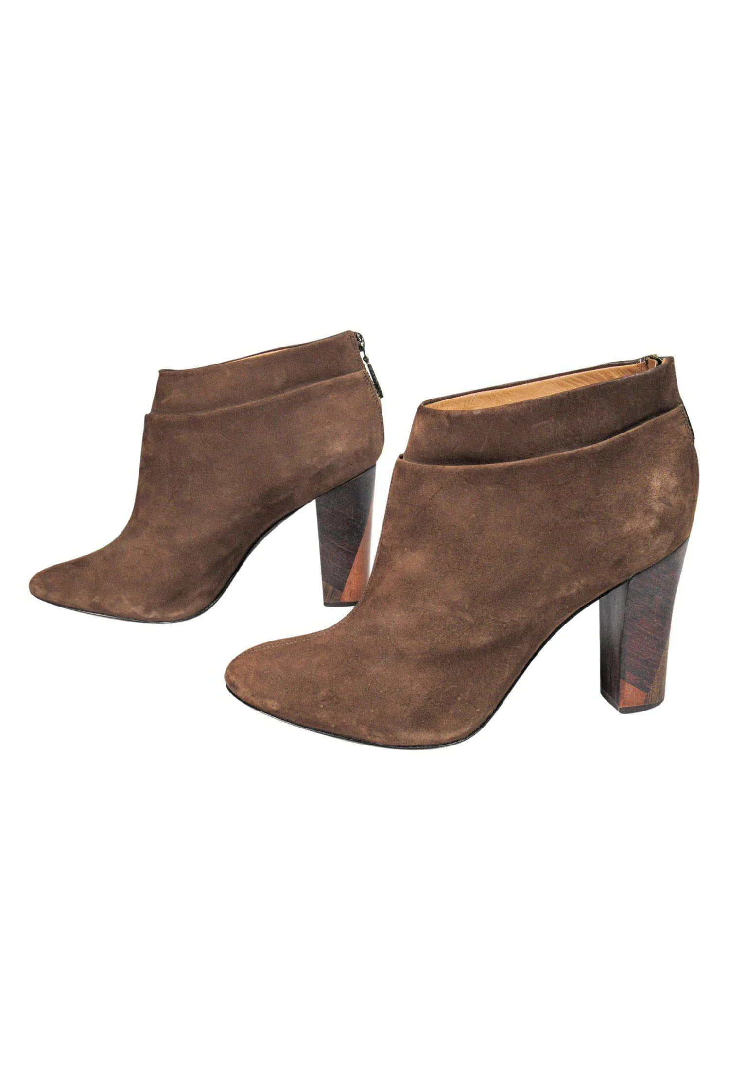 Aerin - Brown Suede Heeled Booties Sz 9