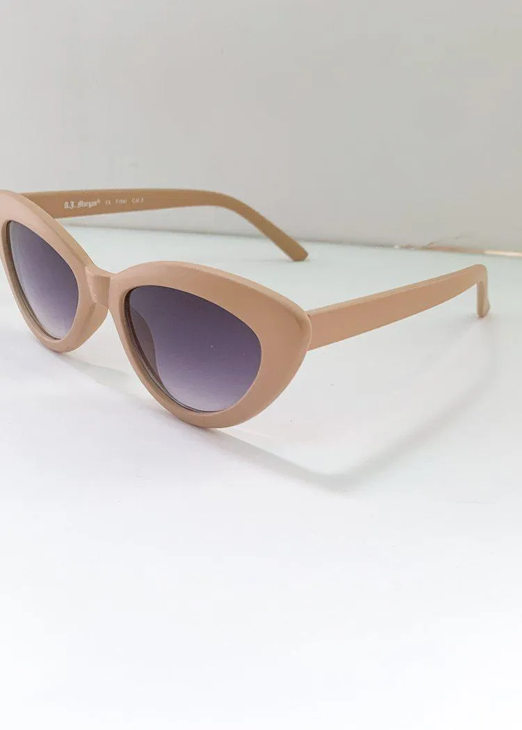 AJ Morgan Southside Honey Trendy Cat Eye Sunglass - Beige