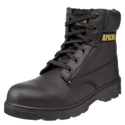 Apache S3 Water-Resistant Safety Boots with Steel Toe and Midsole - Unisex Sizes 3-14 (AP300)