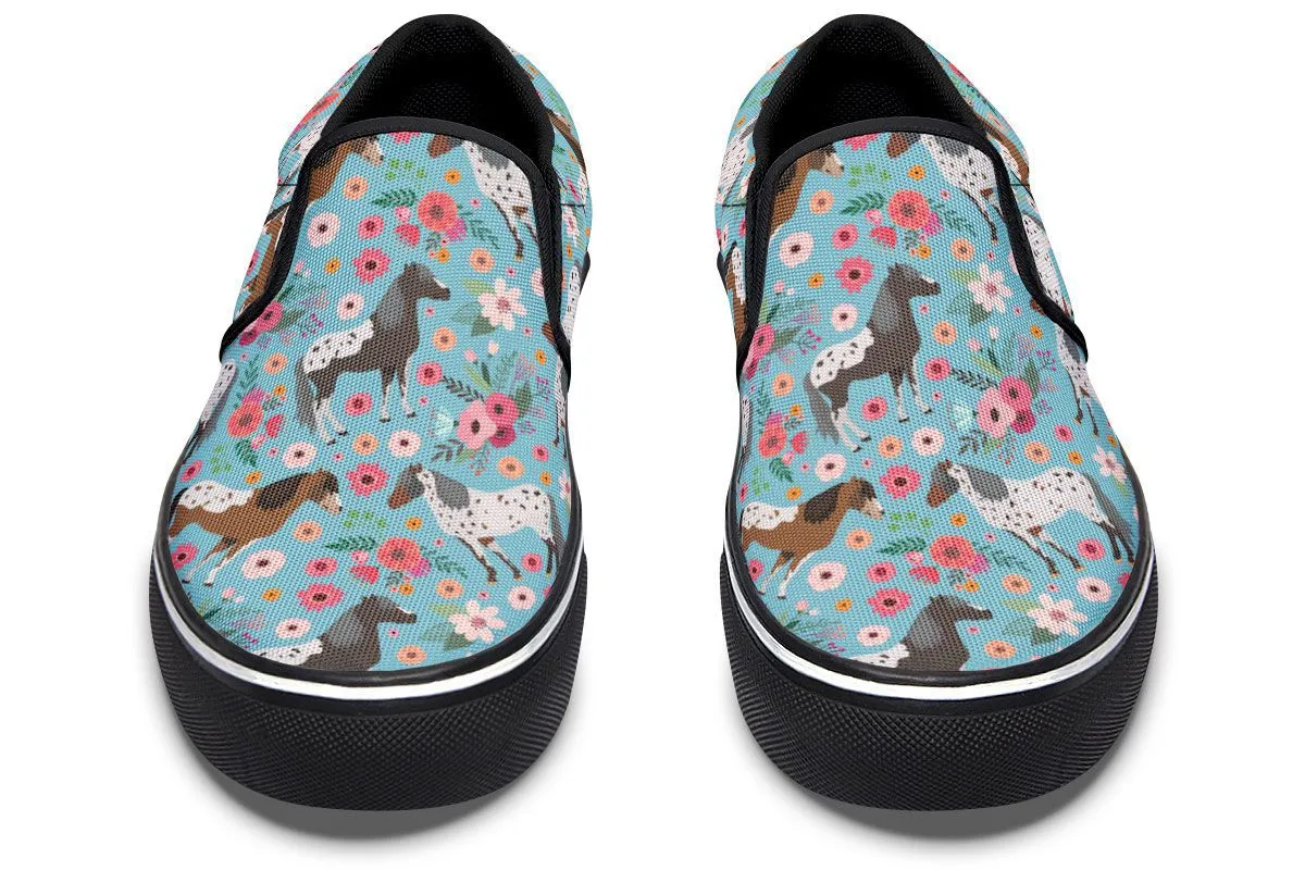 Appaloosa Horse Flower Slip-On Shoes