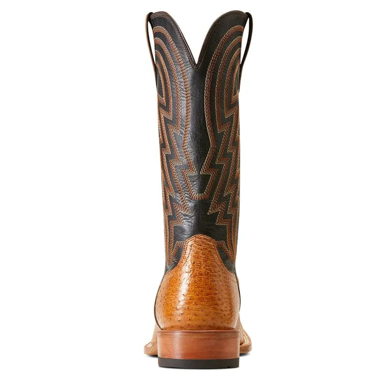 Ariat Men's Haywire Antique Tan Smooth Quill Ostrich Square Toe Exotic Cowboy Boots 10046954