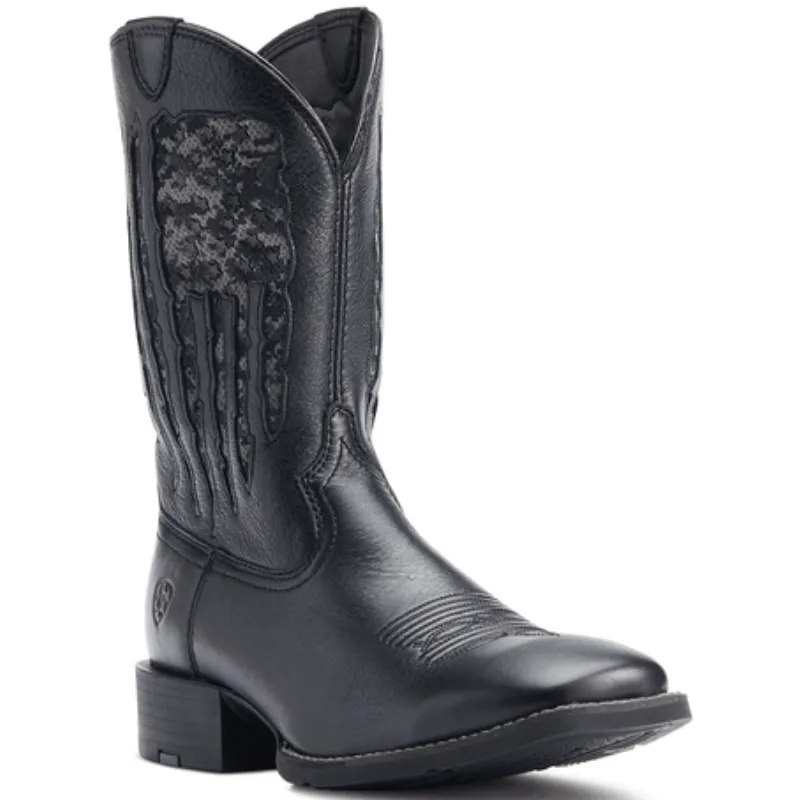 Ariat Men's My Country VentTEK Black Deertan Western Boots 10044563