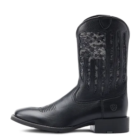 Ariat Men's My Country VentTEK Black Deertan Western Boots 10044563