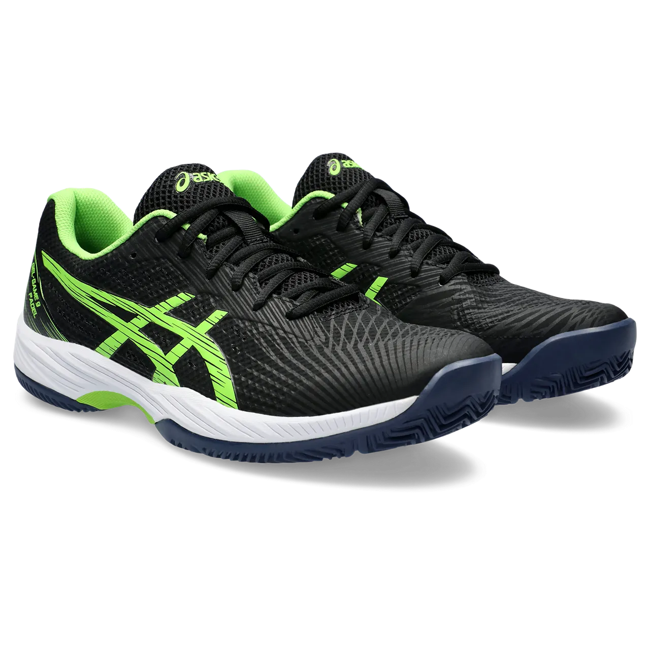 Asics Men's Gel Game 9 Padel Shoes Black Electric Lime