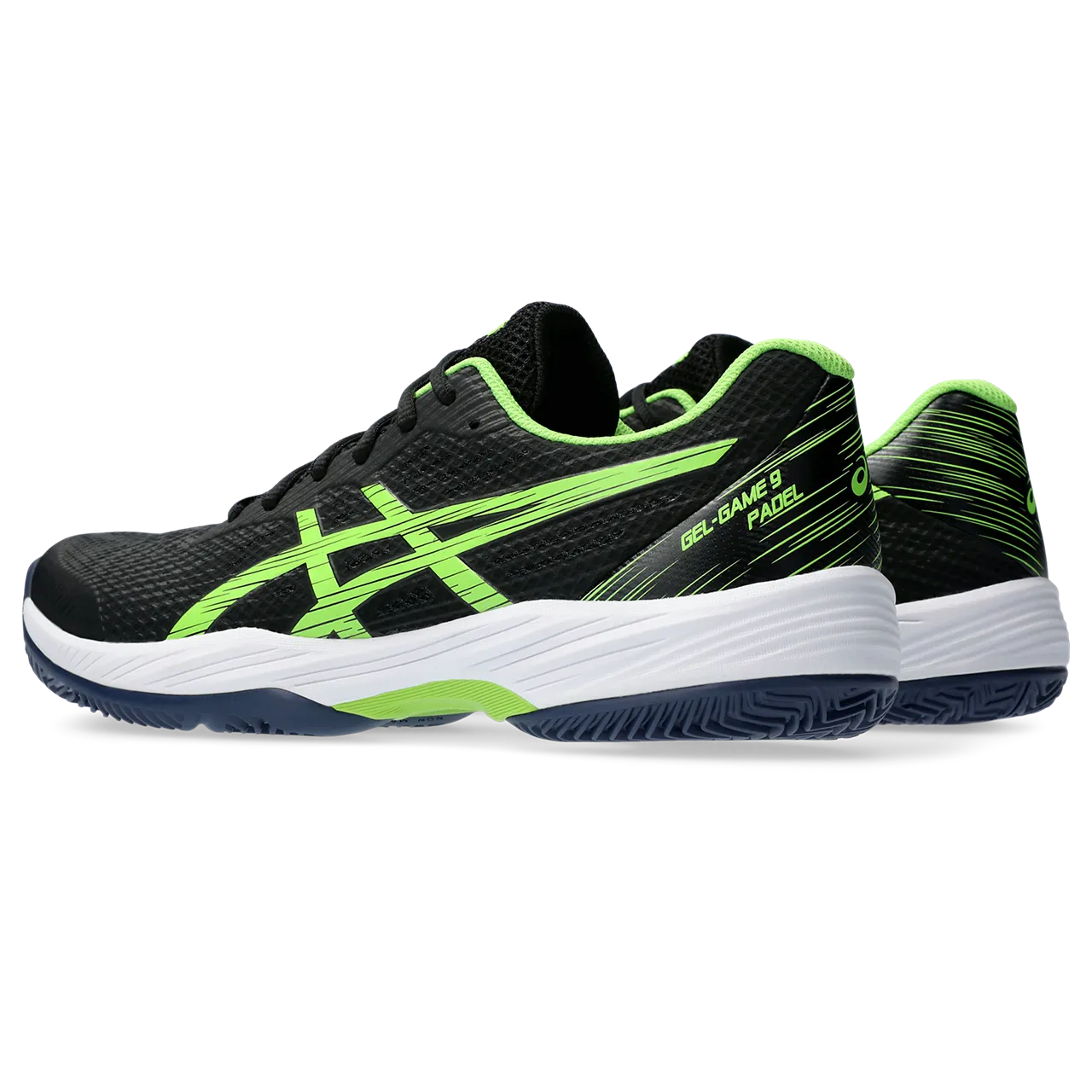 Asics Men's Gel Game 9 Padel Shoes Black Electric Lime