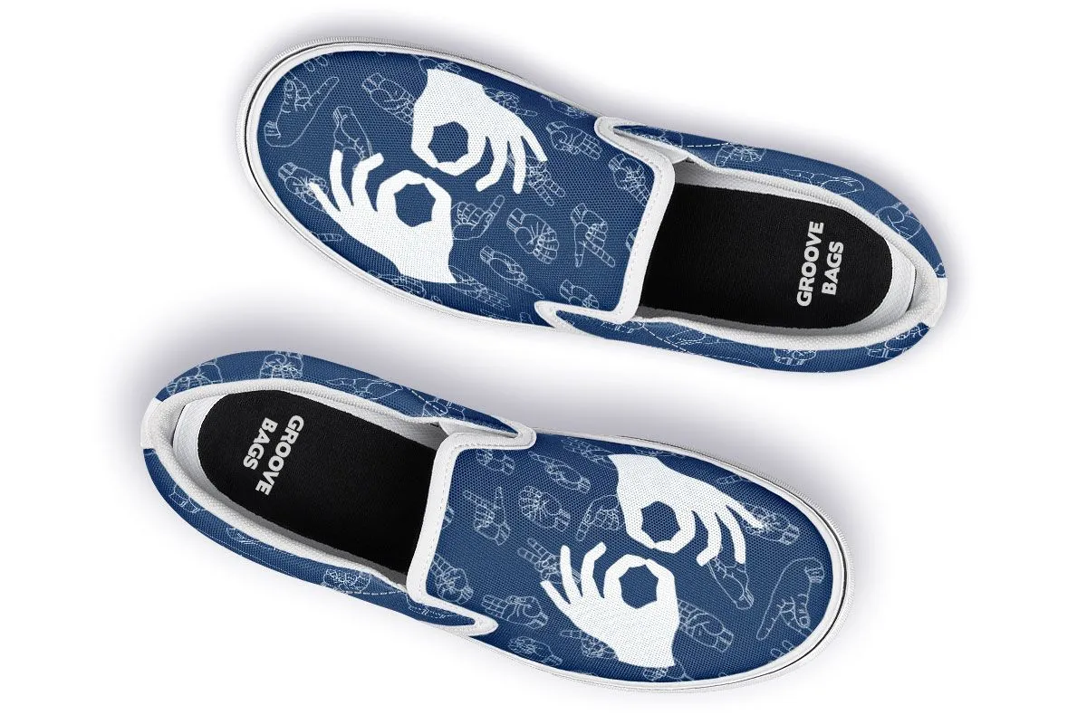 ASL Interpreter Slip-On Shoes