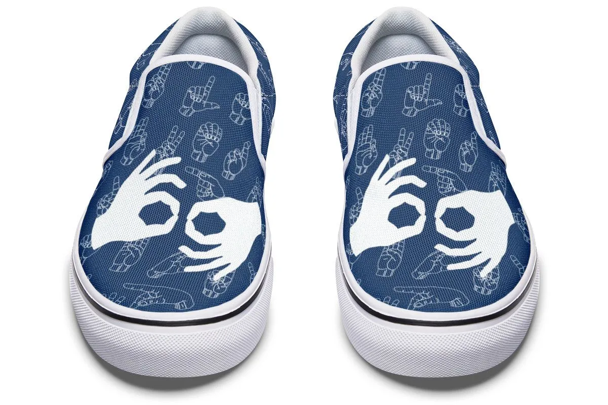 ASL Interpreter Slip-On Shoes