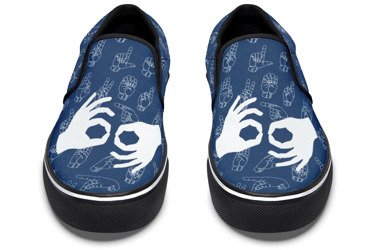 ASL Interpreter Slip-On Shoes