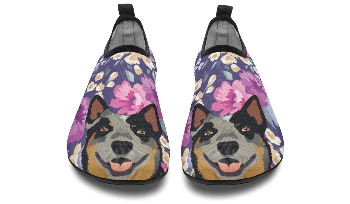 Australian Cattle Dog Portrait Aqua Barefoot Shoes