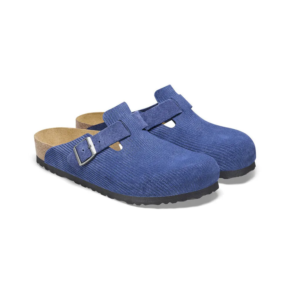 BIRKENSTOCK BOSTON CORDUROY INDIGO SUEDE - WOMENS