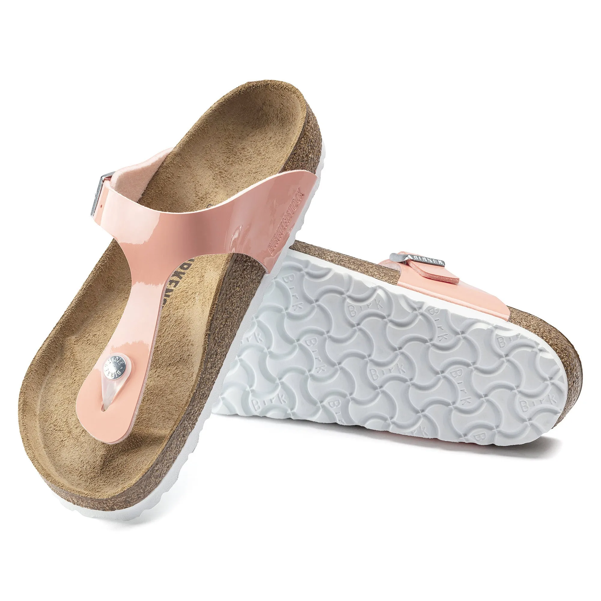 BIRKENSTOCK GIZEH CORAL PEACH PATENT LIMITED EDITION - WOMENS