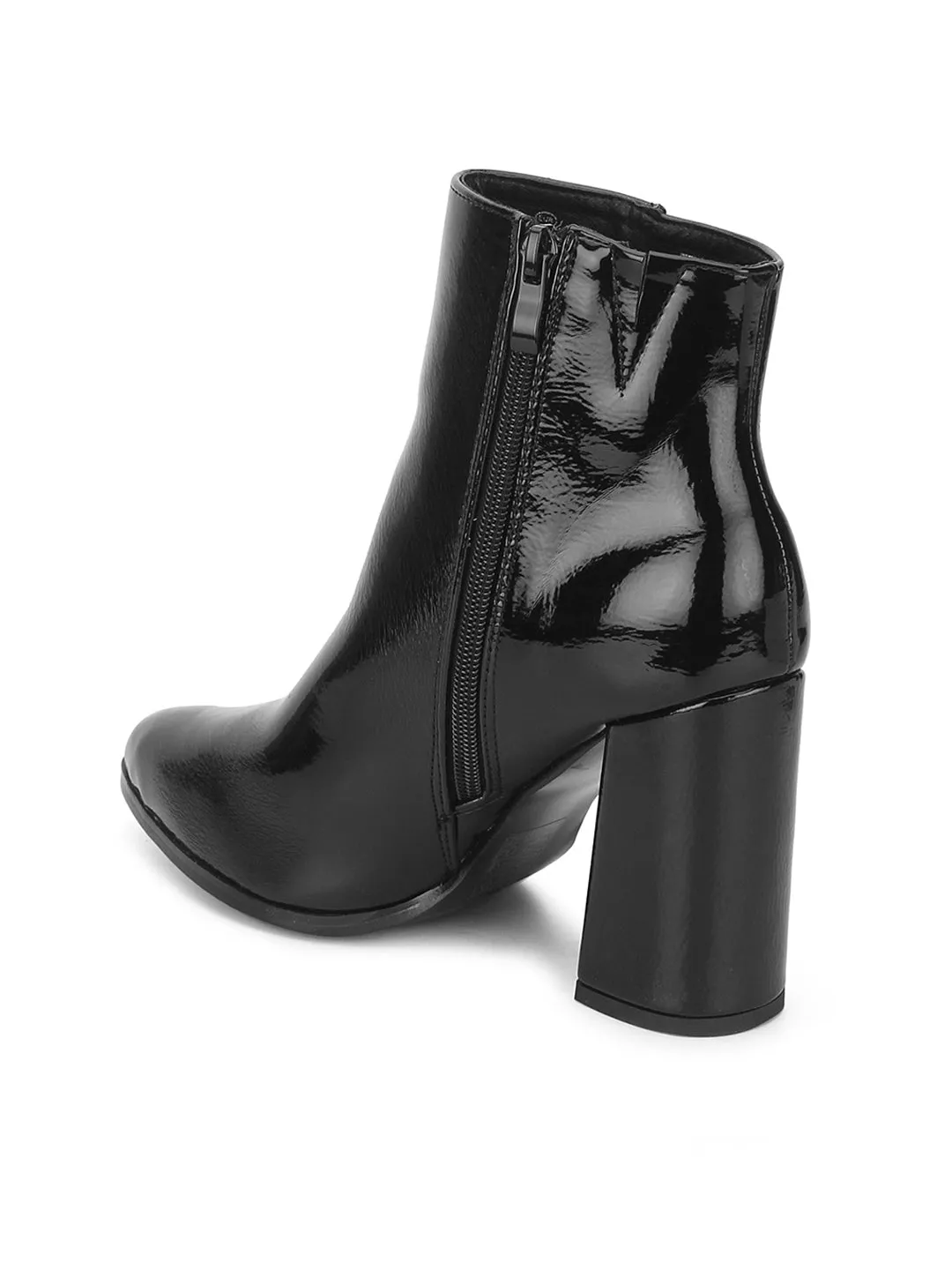 Black Patent Ankle Boots