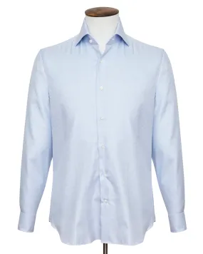 Blue & White Puppytooth Twill Cutaway Collar Shirt