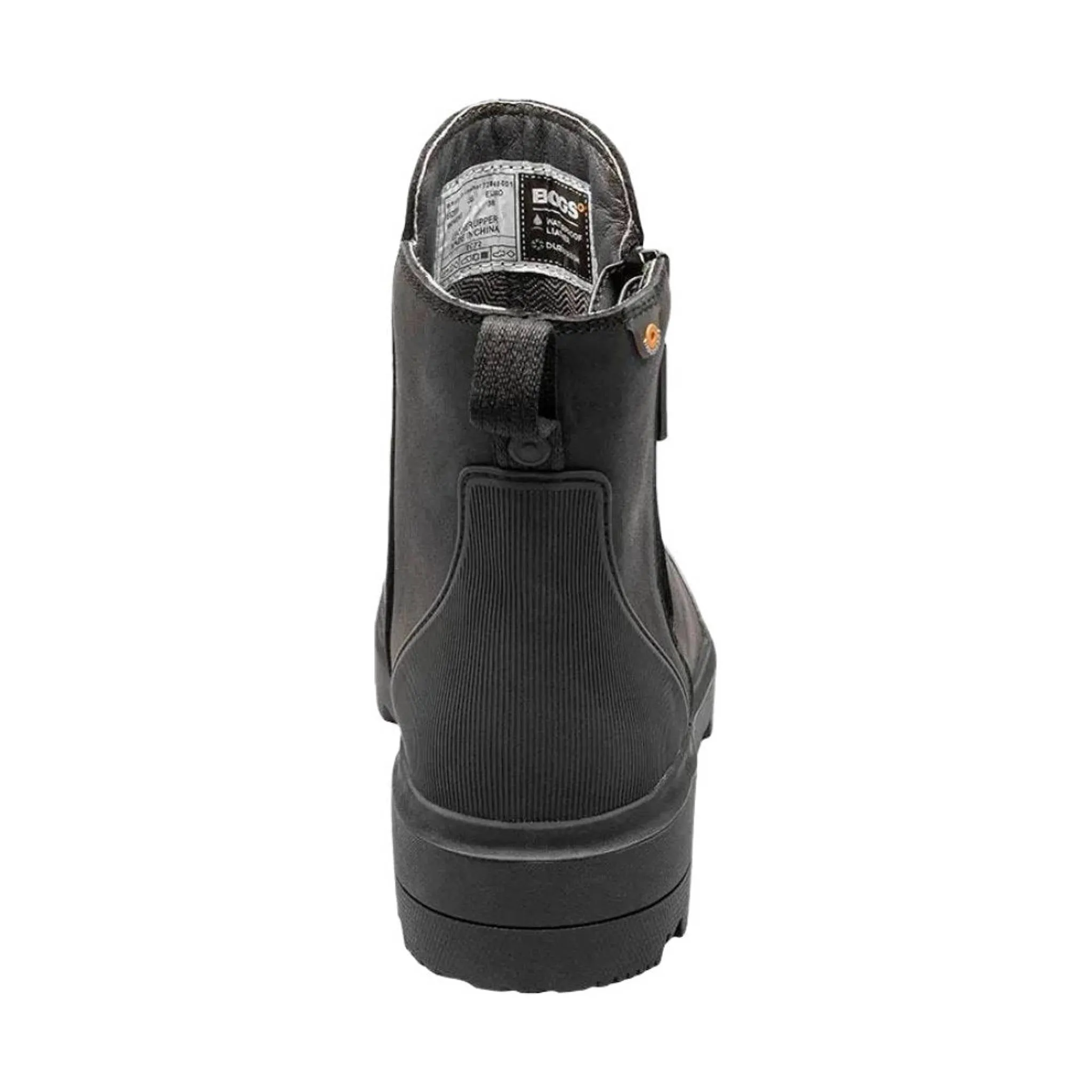 Bogs Women's Holly Zip Leather Rain Boot - Black