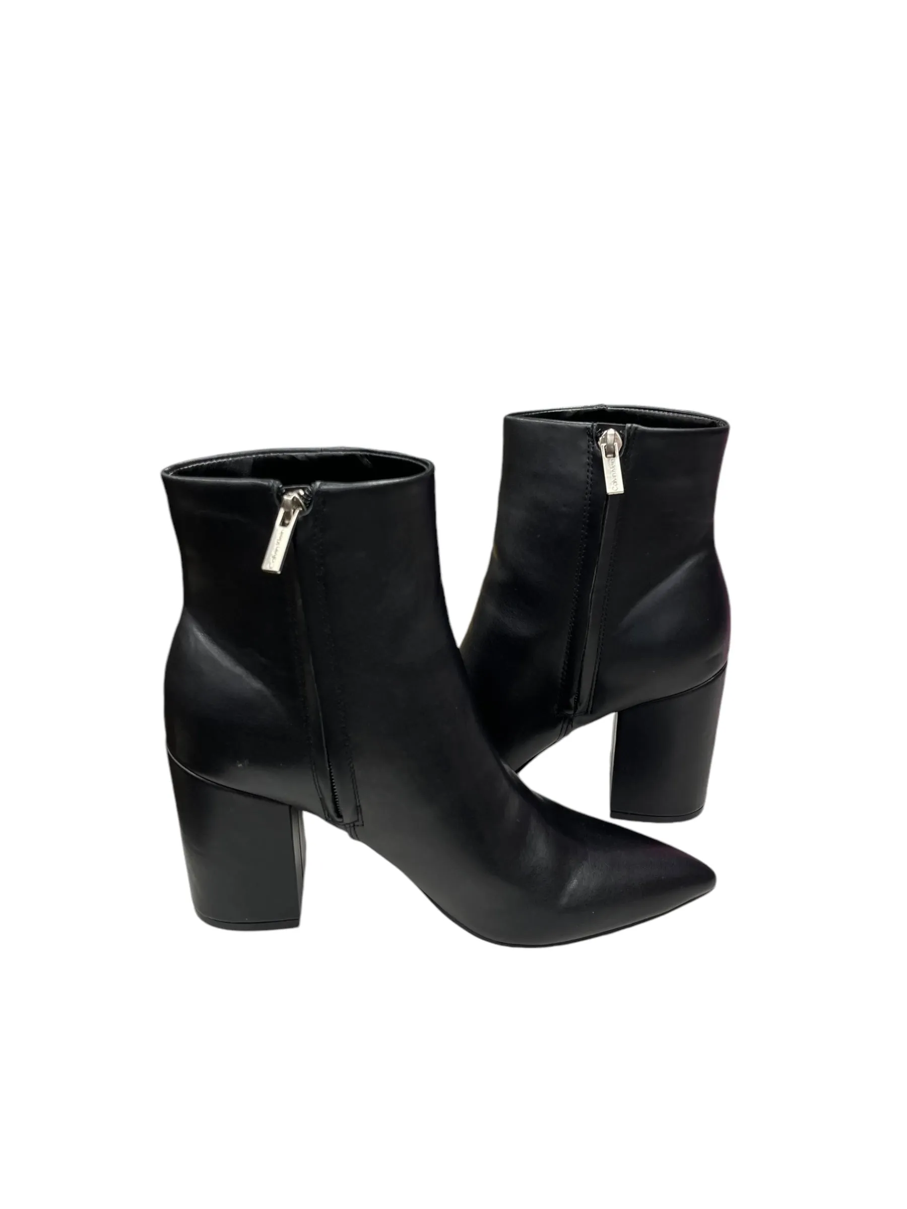 Boots Ankle Heels By Calvin Klein In Black, Size: 8.5