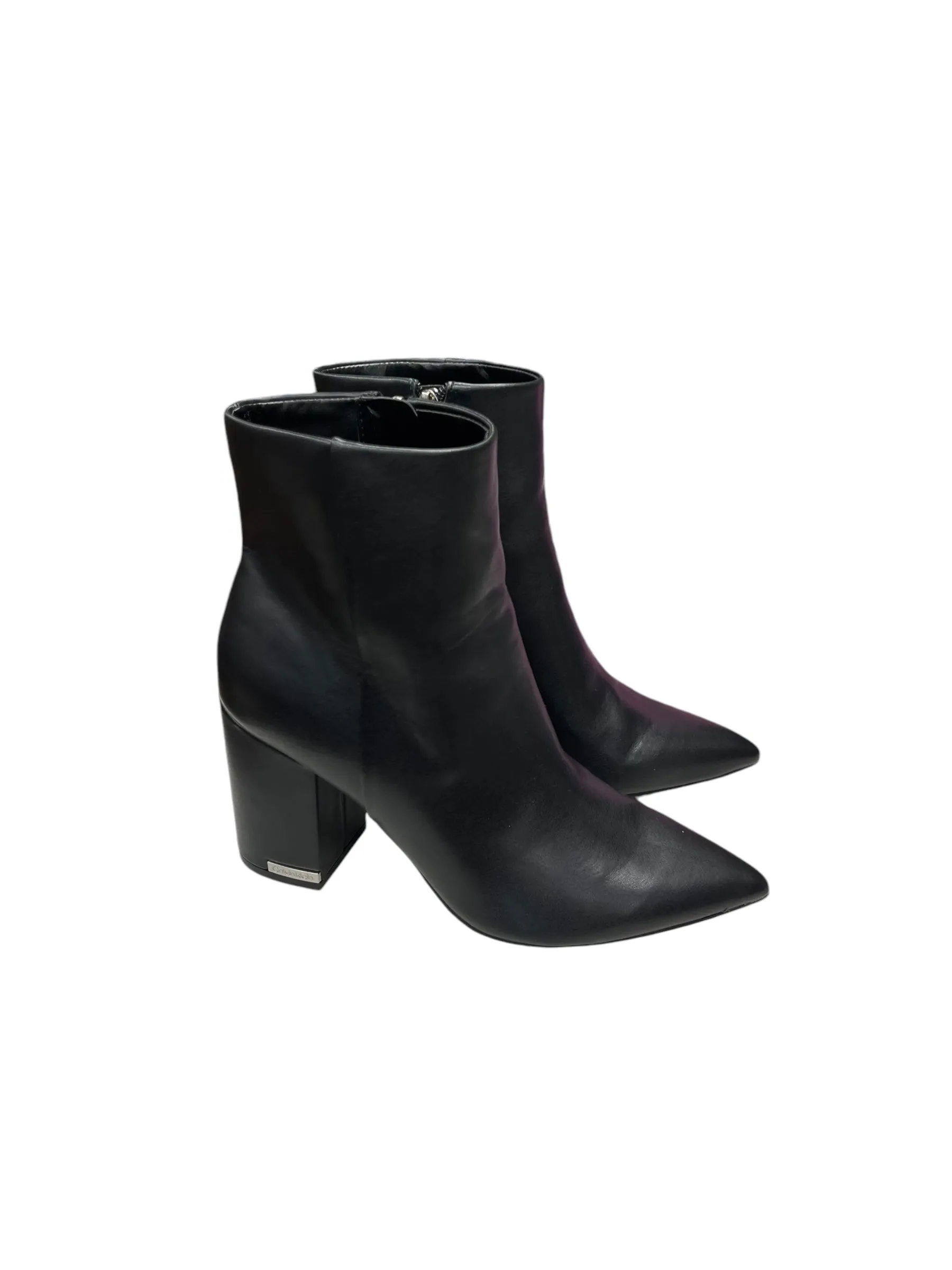 Boots Ankle Heels By Calvin Klein In Black, Size: 8.5