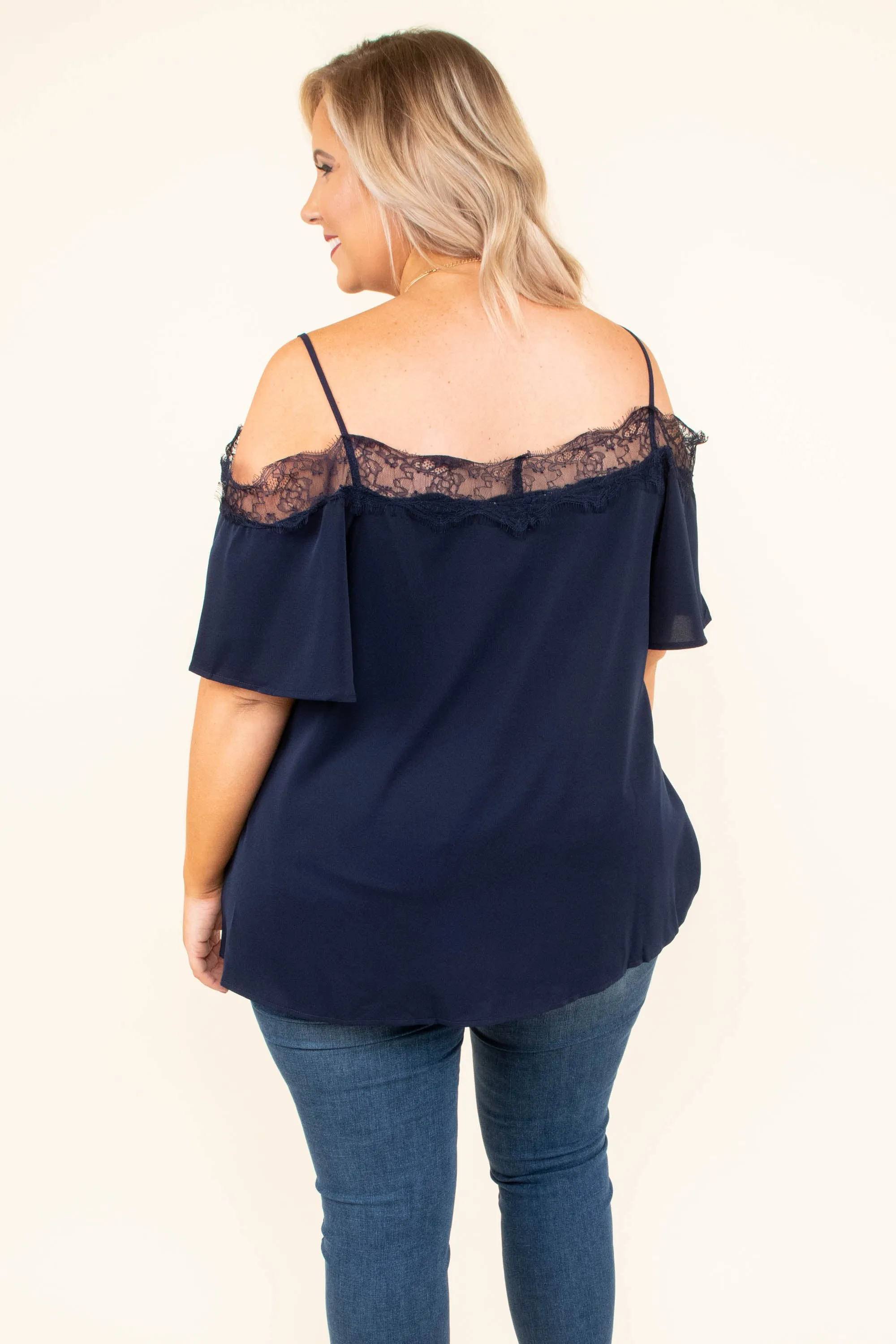 Born Beautiful Blouse, Navy