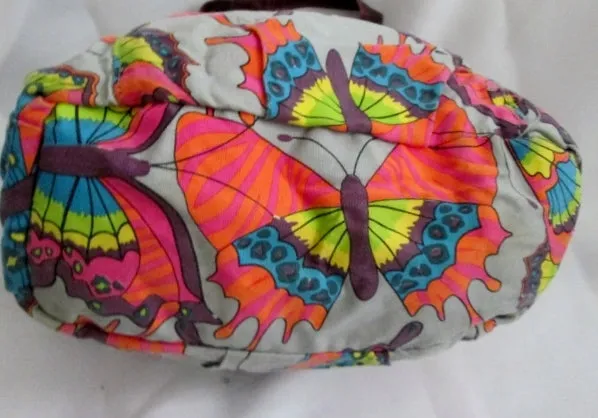 BUTTERFLY BUG INSECT shoulder bag hobo purse satchel tote Vegan GRAY PURPLE boho