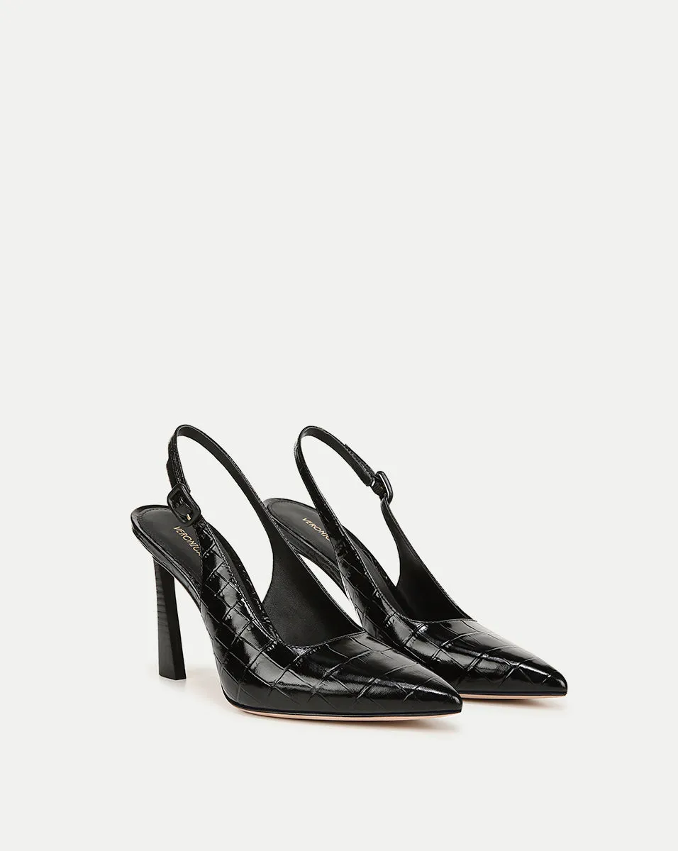 Callie Croc-Embossed Slingback Pump