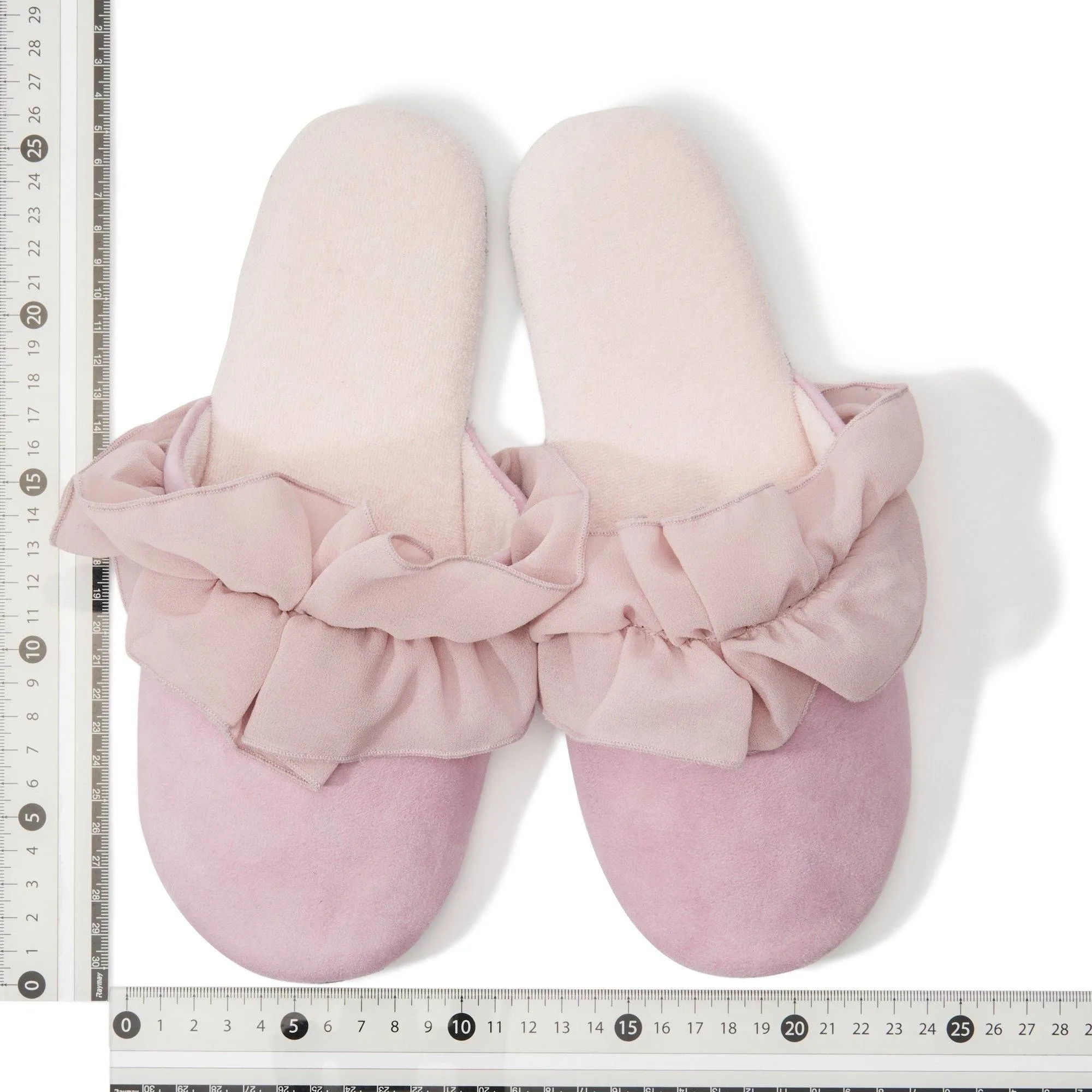 Chiffon Room Shoes Frills Light Pink