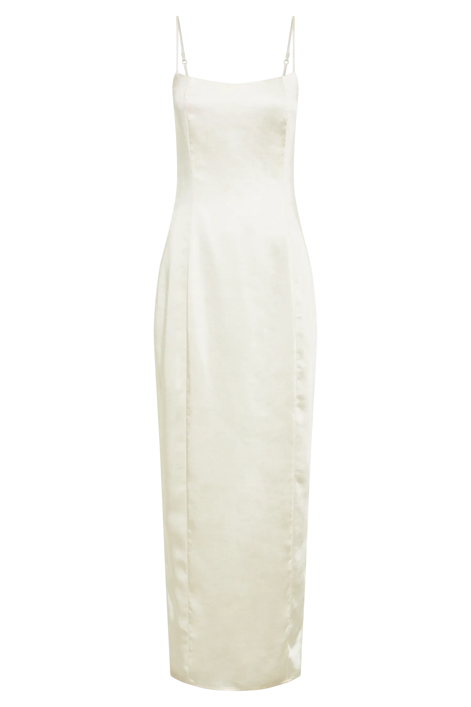 Chrisley Satin Maxi Dress With Split - Ivory