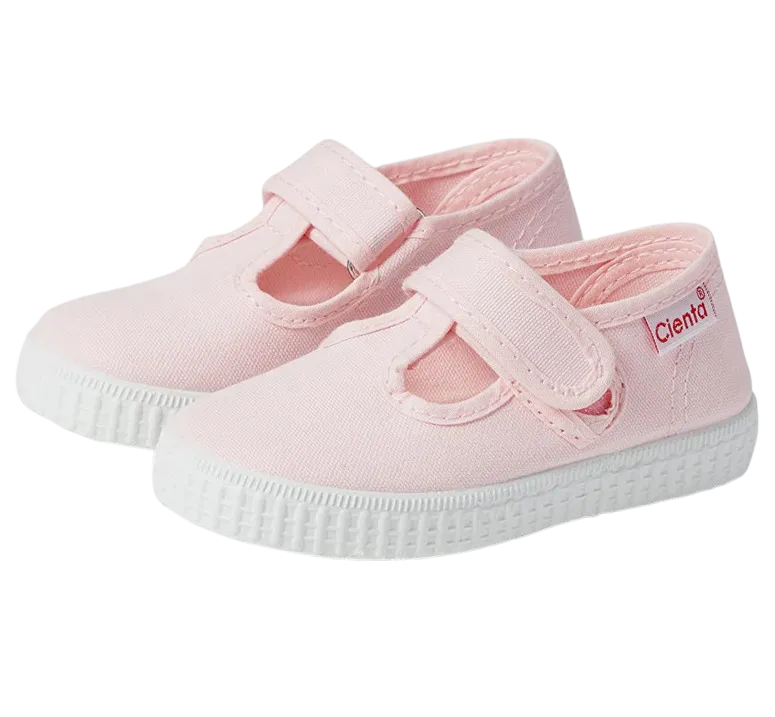 Cienta Velcro T Strap Pink