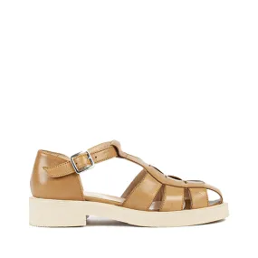 Clara Camel Leather Sandals