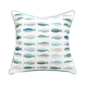 Coastal Fish Pillow - Indoor Outdoor Pillow