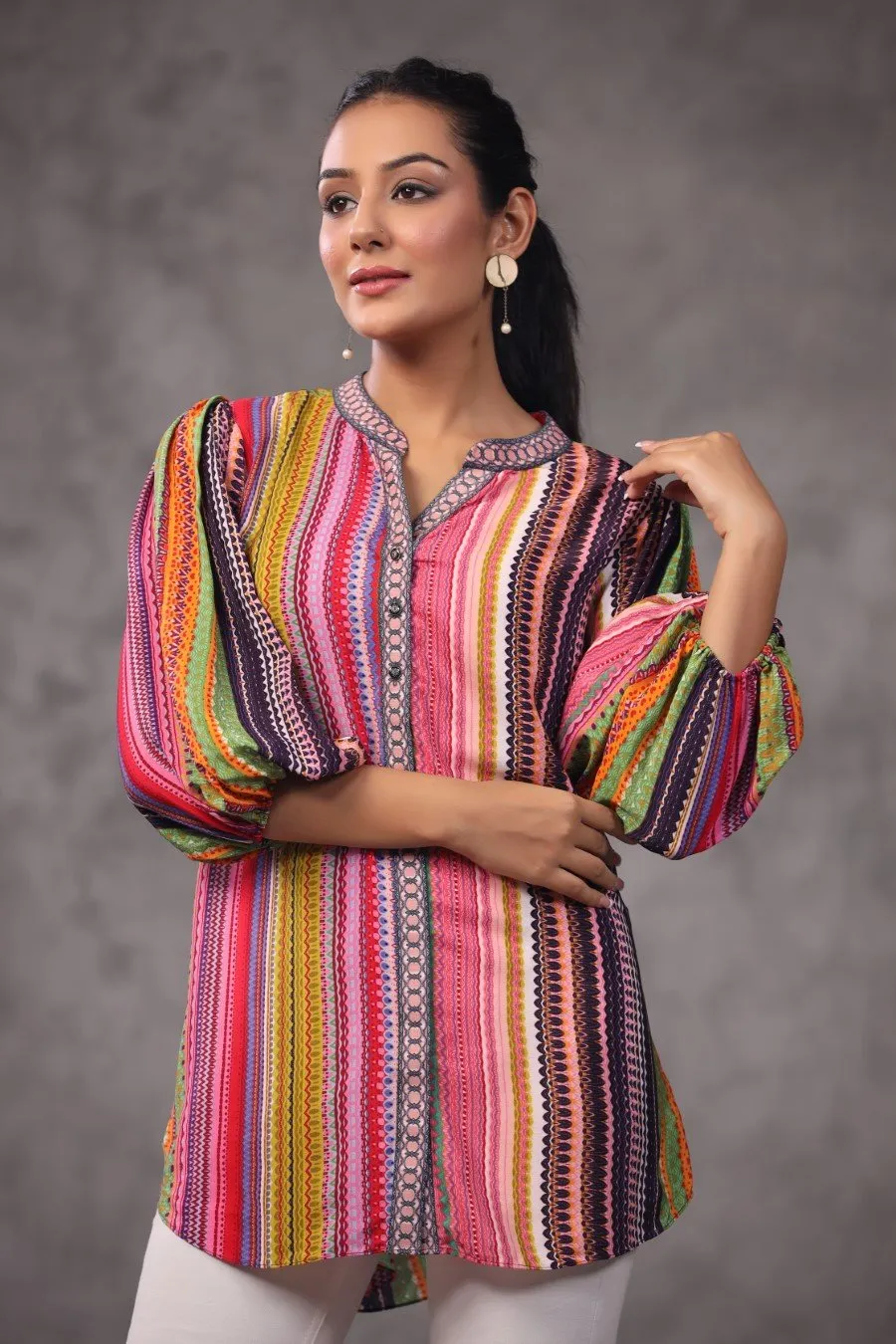 Colourfull Digital Printed Spanish Crepe Top