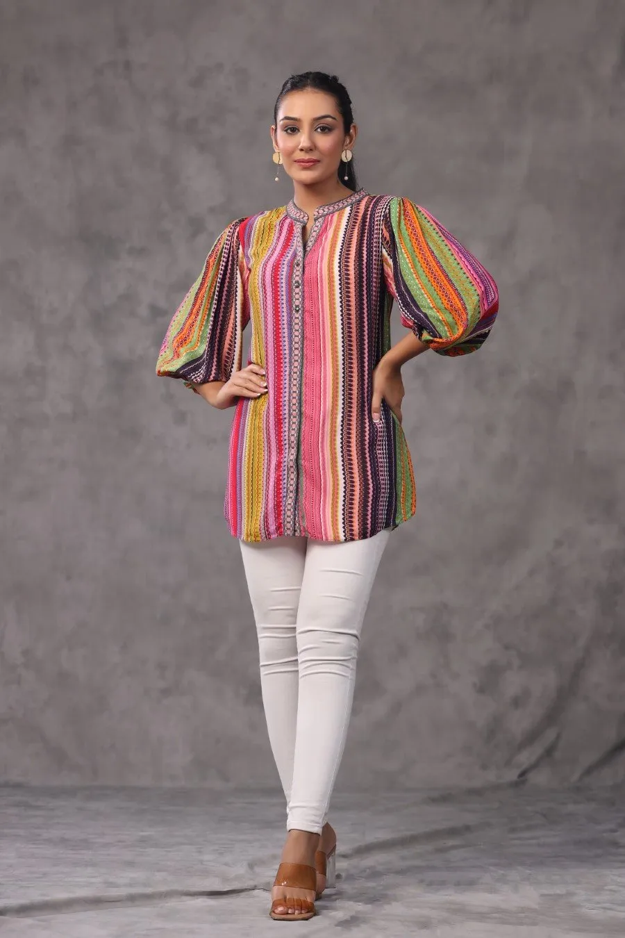 Colourfull Digital Printed Spanish Crepe Top