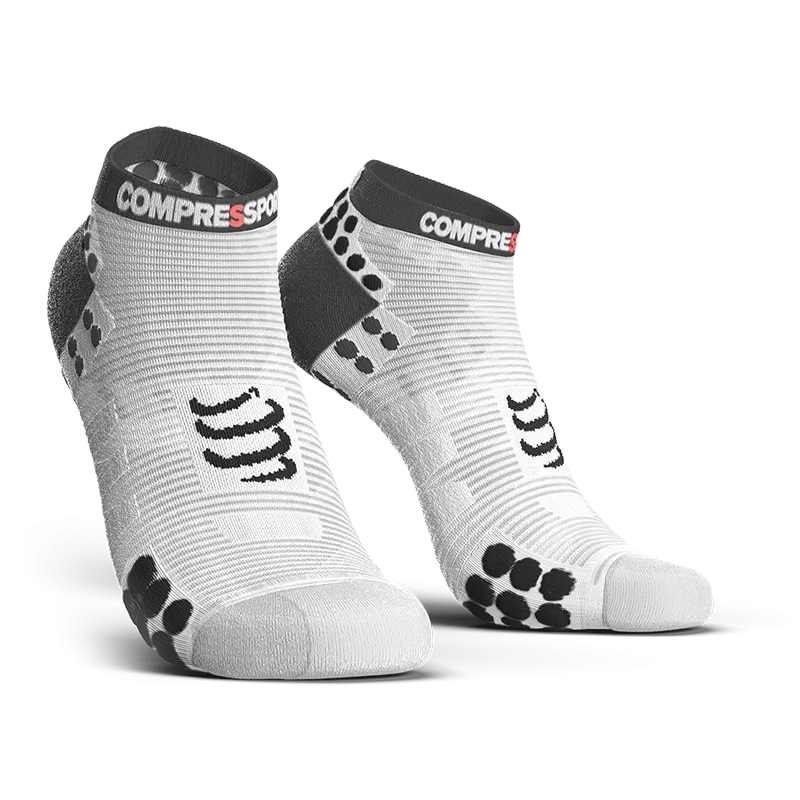 COMPRESSPORT PRO RACING SOCKS RUN LOW ASIA (RSLV3-00BK-AS)- WHITE/BLACK