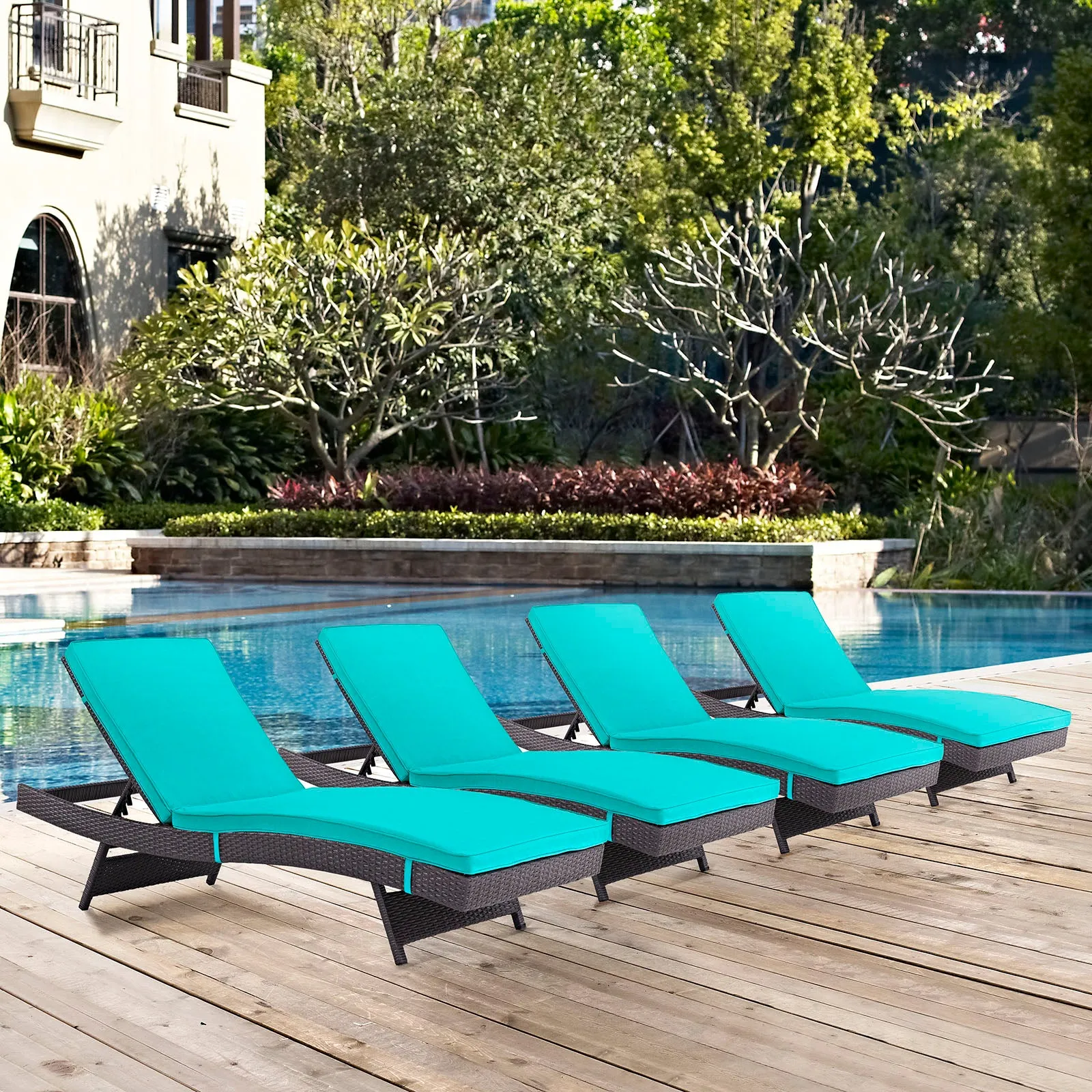 Convene Chaise Outdoor Patio Set of 4