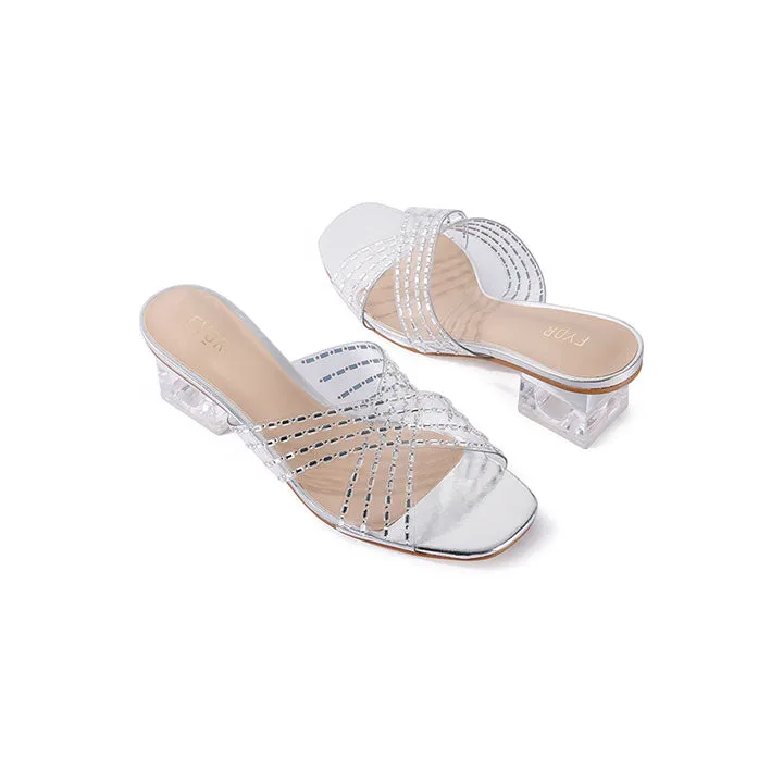 Criss-cross strap Clear Mule BB 09