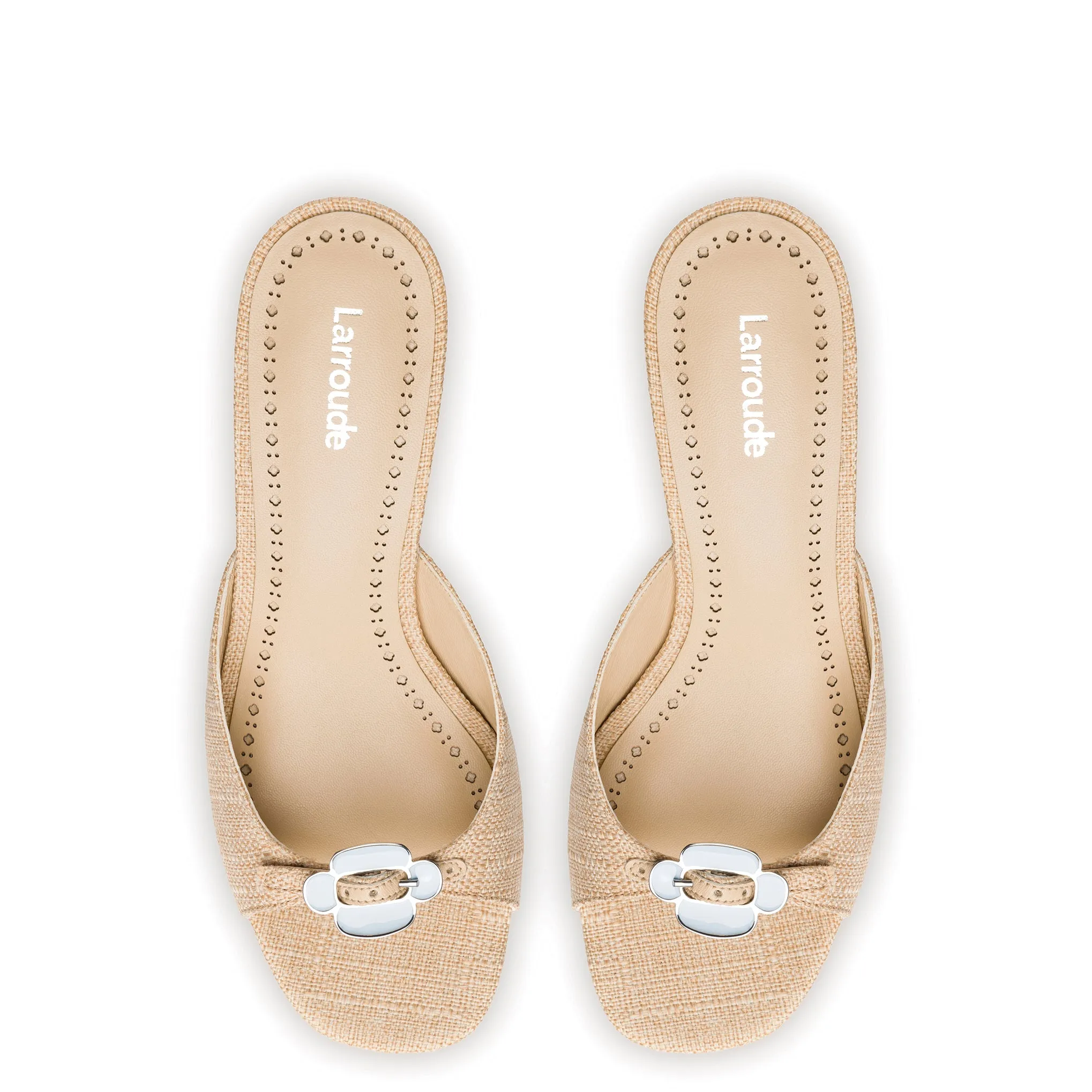 Daisy Mule In Beige Raffia