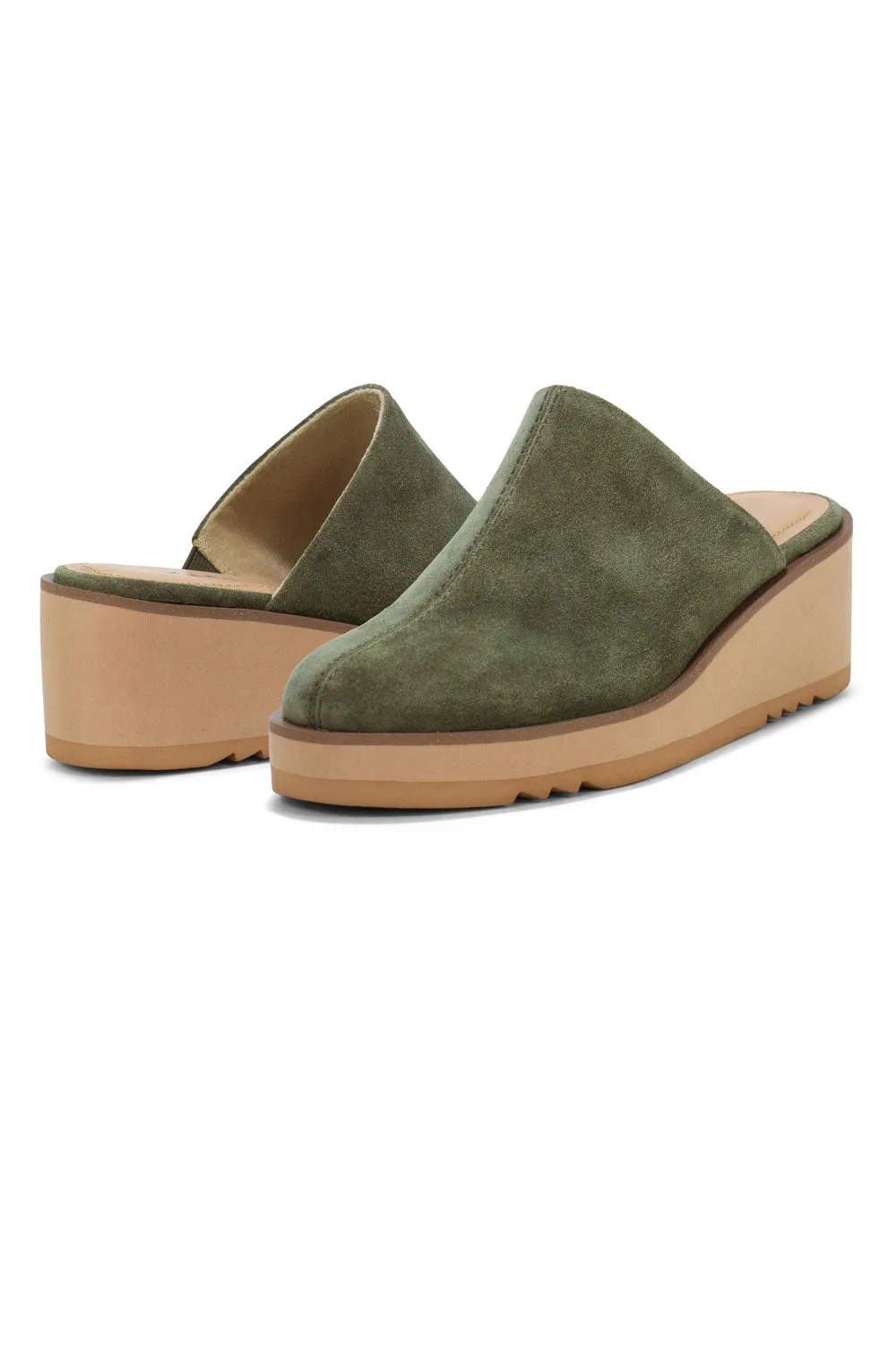 Edmond Wedge Mules - Avocado