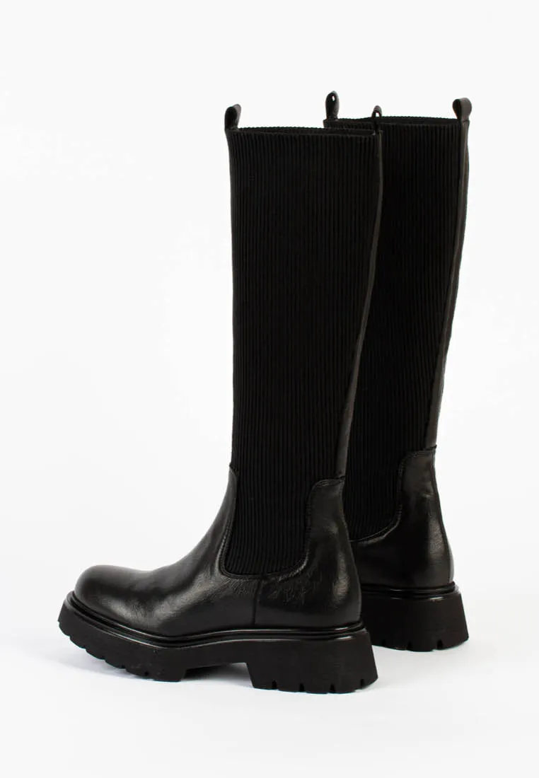 Electra Black High Chelsea Boots