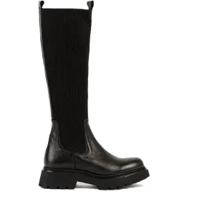 Electra Black High Chelsea Boots