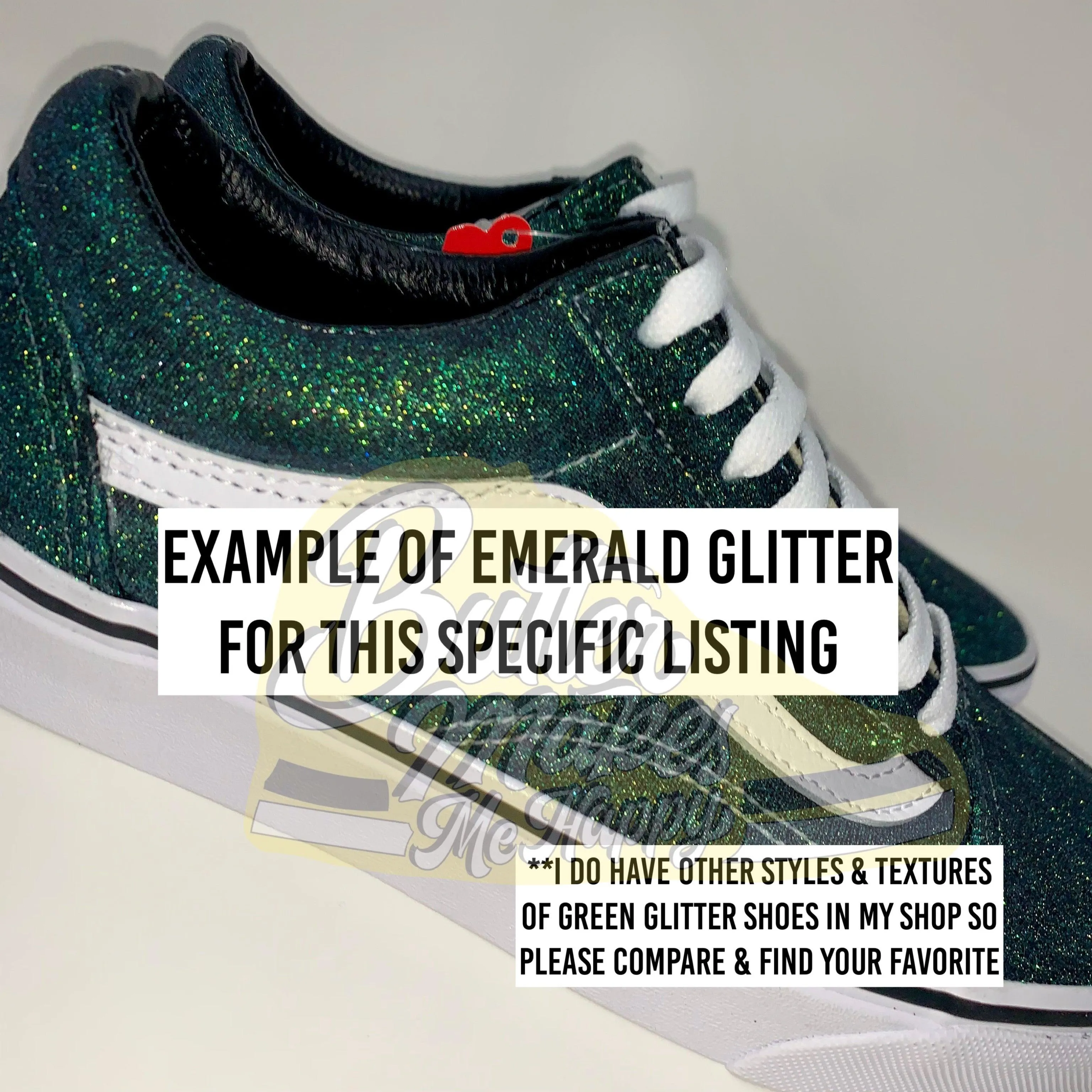 Emerald Glitter Old Skool Vans