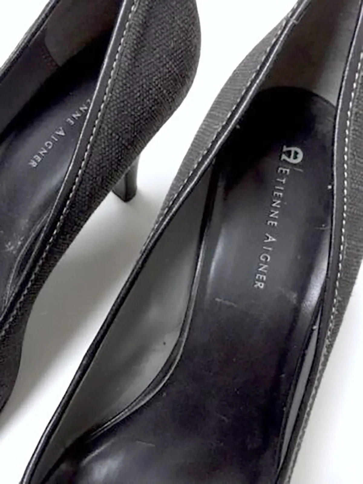 Etienne Aigner Size 10 Charcoal Gray Pumps